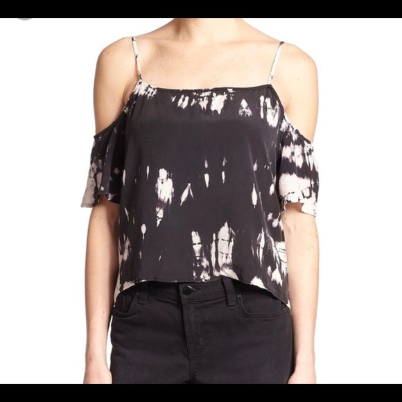 Gypsy 05 tie dye cold shoulder silk blouse - Picture 2 of 4